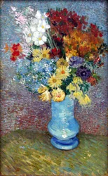 Flowers in a Blue Vase